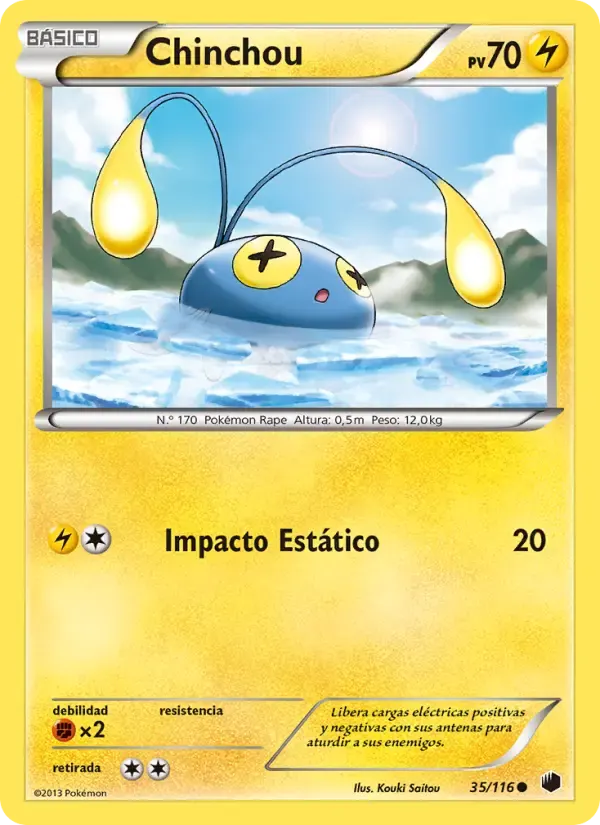 Chinchou — Glaciación Plasma 35 Spanish Pokémon card