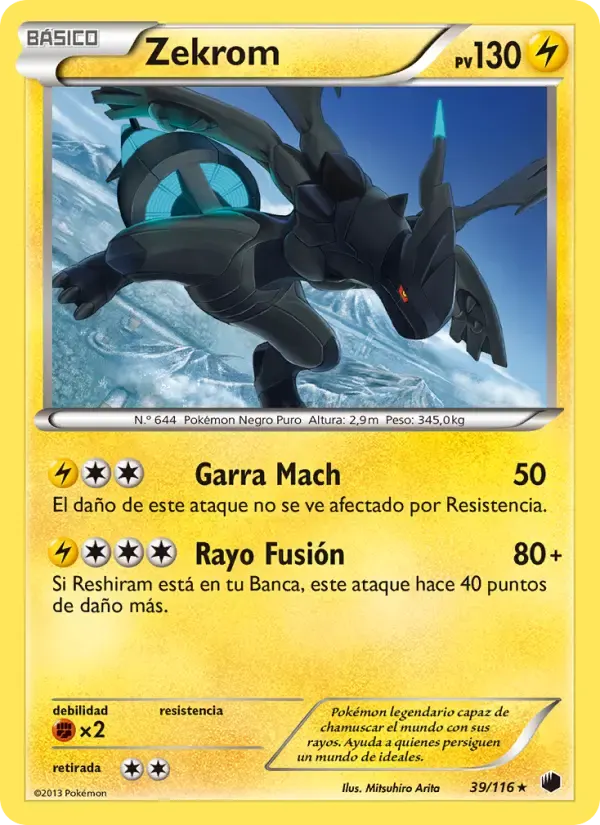 Zekrom — Glaciación Plasma 39 Spanish Pokémon card