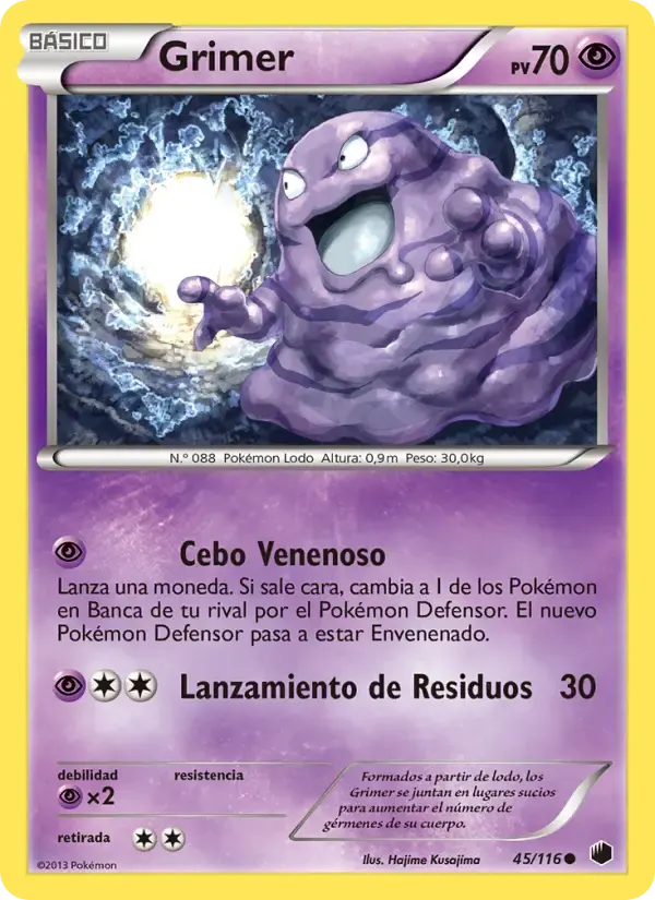 Grimer — Glaciación Plasma 45 Spanish Pokémon card
