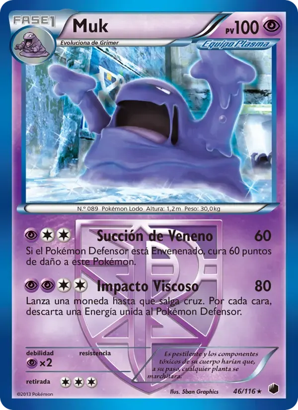 Muk — Glaciación Plasma 46 Spanish Pokémon card