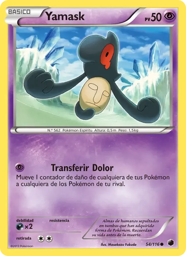 Yamask — Glaciación Plasma 54 Spanish Pokémon card