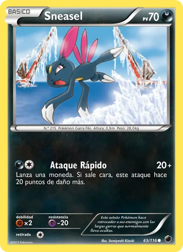 Sneasel — Glaciación Plasma 65 Spanish Pokémon card