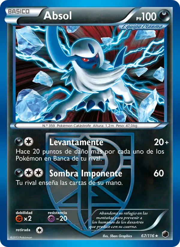 Absol — Glaciación Plasma 67 Spanish Pokémon card