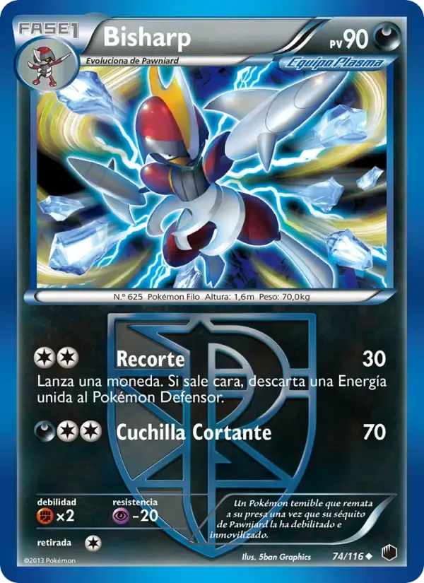 Bisharp — Glaciación Plasma 74 Spanish Pokémon card