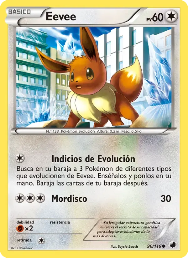 Eevee — Glaciación Plasma 90 Spanish Pokémon card