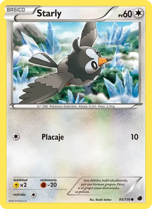 Starly — Glaciación Plasma 95 Spanish Pokémon card