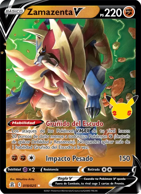 Zamazenta V — Celebraciones 18 Spanish Pokémon card