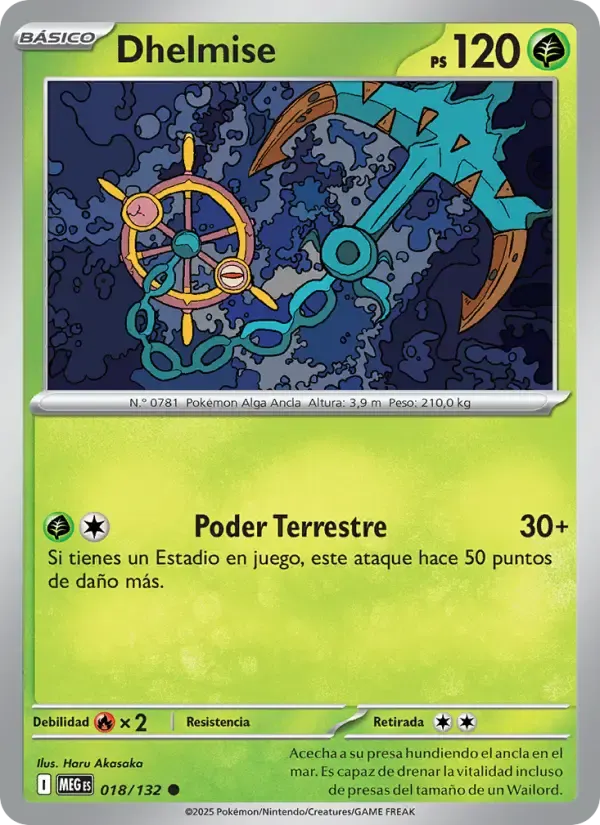Dhelmise — Megaevolución 18 Spanish Pokémon card