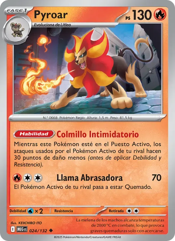 Pyroar — Megaevolución 24 Spanish Pokémon card