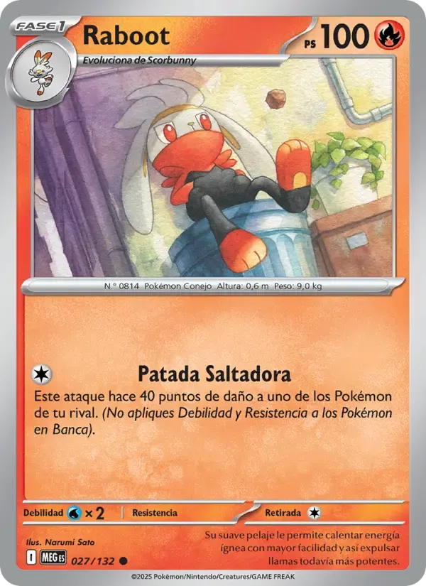 Raboot — Megaevolución 27 Spanish Pokémon card