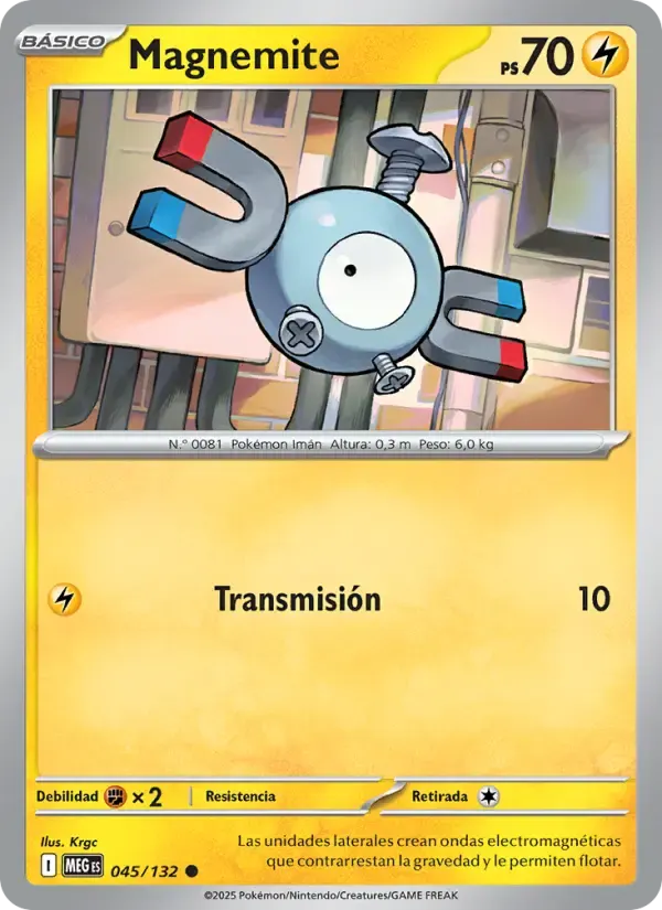 Magnemite — Megaevolución 45 Spanish Pokémon card
