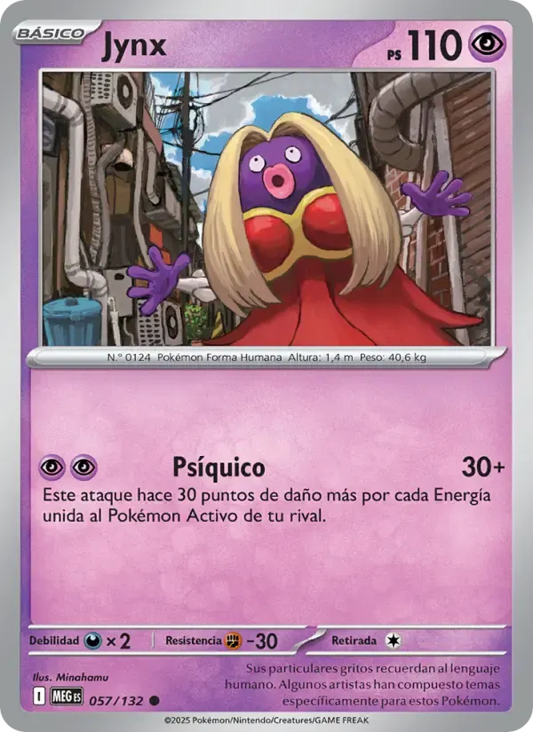 Jynx — Megaevolución 57 Spanish Pokémon card