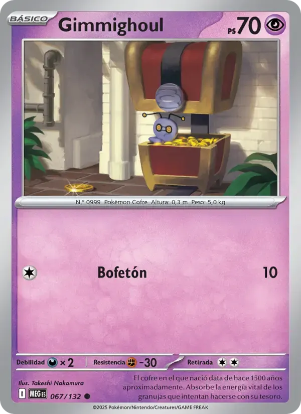 Gimmighoul — Megaevolución 67 Spanish Pokémon card