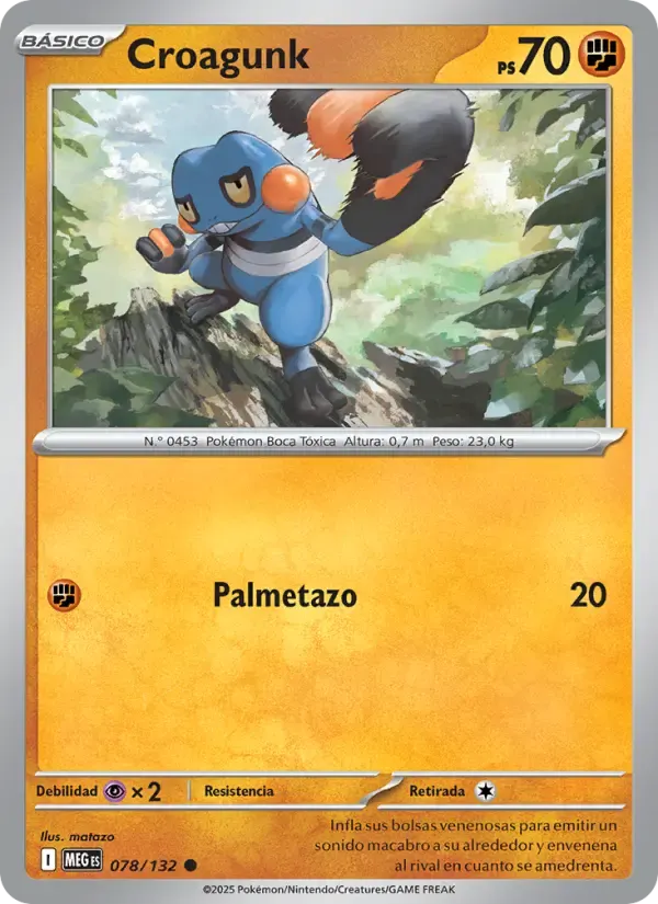 Croagunk — Megaevolución 78 Spanish Pokémon card