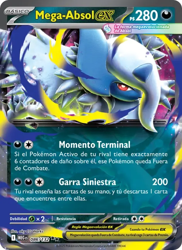Mega-Absol ex — Megaevolución 86 Spanish Pokémon card