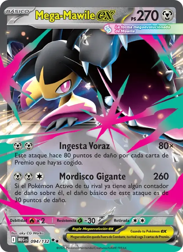 Mega-Mawile ex — Megaevolución 94 Spanish Pokémon card
