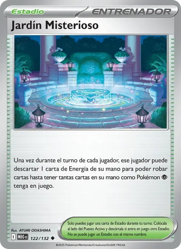 Jardín Misterioso — Megaevolución 122 Spanish Pokémon card