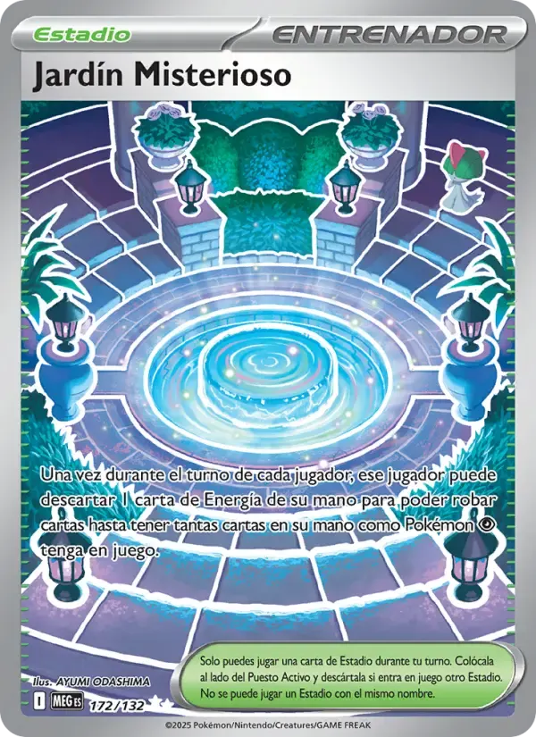 Jardín Misterioso — Megaevolución 172 Spanish Pokémon card