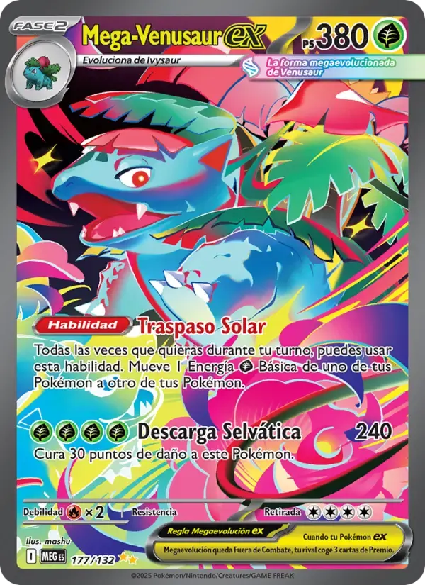 Mega Venusaur ex — Megaevolución 177 Spanish Pokémon card