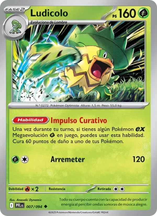 Ludicolo — Fuegos Fantasmales 7 Spanish Pokémon card