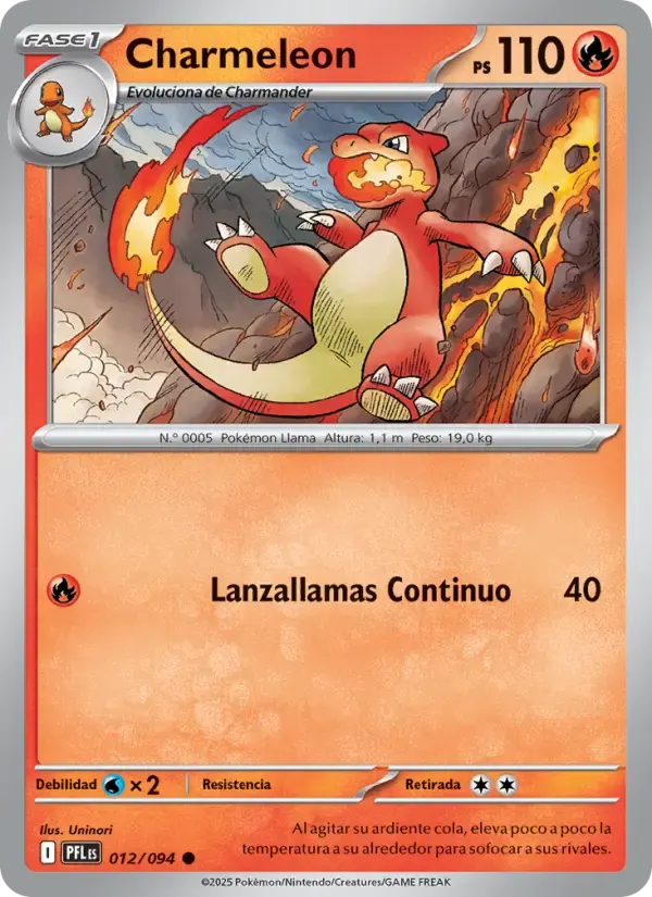 Charmeleon — Fuegos Fantasmales 12 Spanish Pokémon card