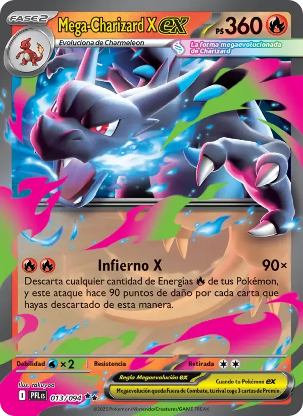 Mega-Charizard X ex — Fuegos Fantasmales 13 Spanish Pokémon card