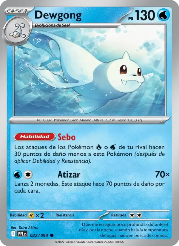 Dewgong — Fuegos Fantasmales 22 Spanish Pokémon card