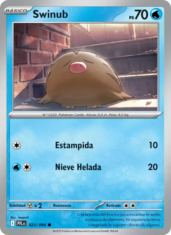 Swinub — Fuegos Fantasmales 23 Spanish Pokémon card