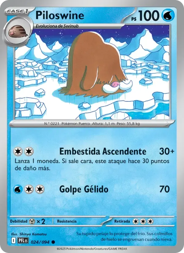 Piloswine — Fuegos Fantasmales 24 Spanish Pokémon card