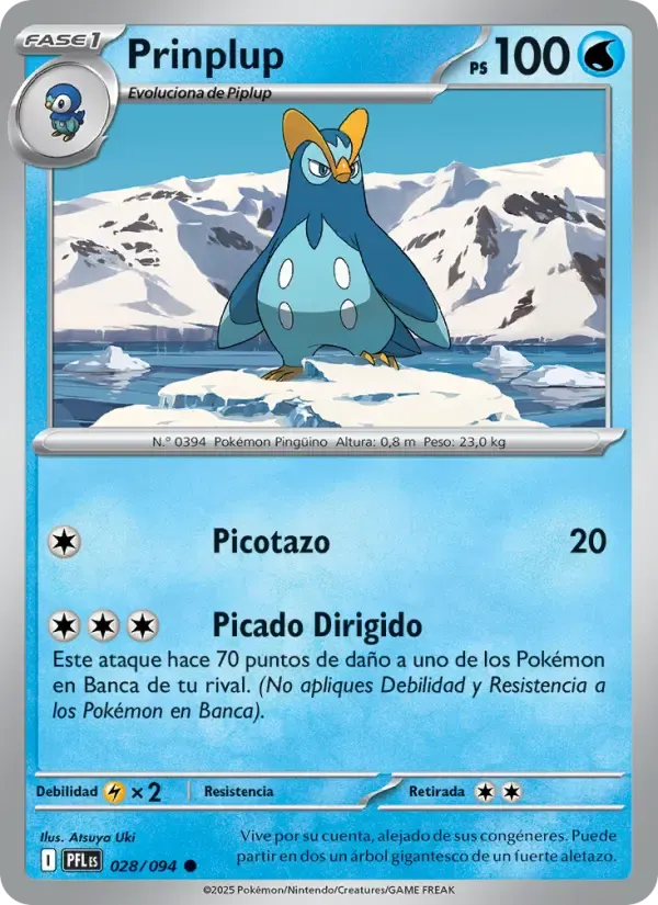Prinplup — Fuegos Fantasmales 28 Spanish Pokémon card