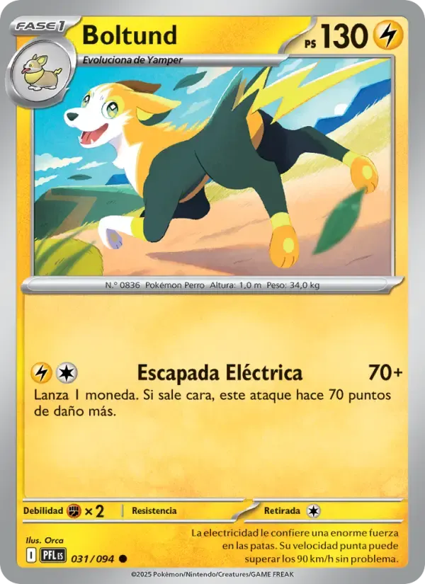 Boltund — Fuegos Fantasmales 31 Spanish Pokémon card
