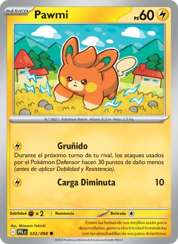 Pawmi — Fuegos Fantasmales 32 Spanish Pokémon card