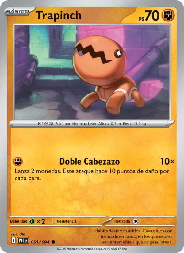 Trapinch — Fuegos Fantasmales 51 Spanish Pokémon card