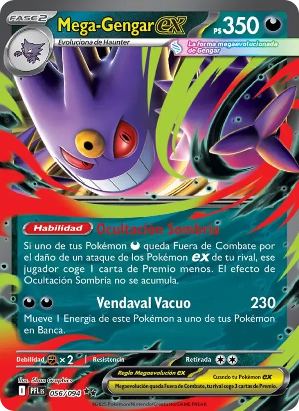 Mega-Gengar ex — Fuegos Fantasmales 56 Spanish Pokémon card