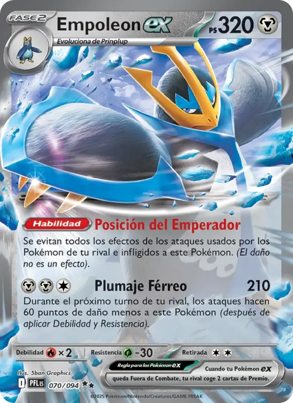 Empoleon ex — Fuegos Fantasmales 70 Spanish Pokémon card
