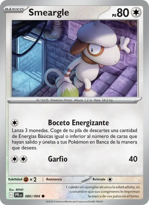 Smeargle — Fuegos Fantasmales 80 Spanish Pokémon card