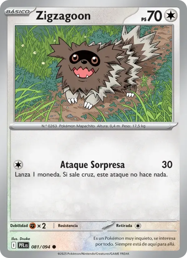 Zigzagoon — Fuegos Fantasmales 81 Spanish Pokémon card