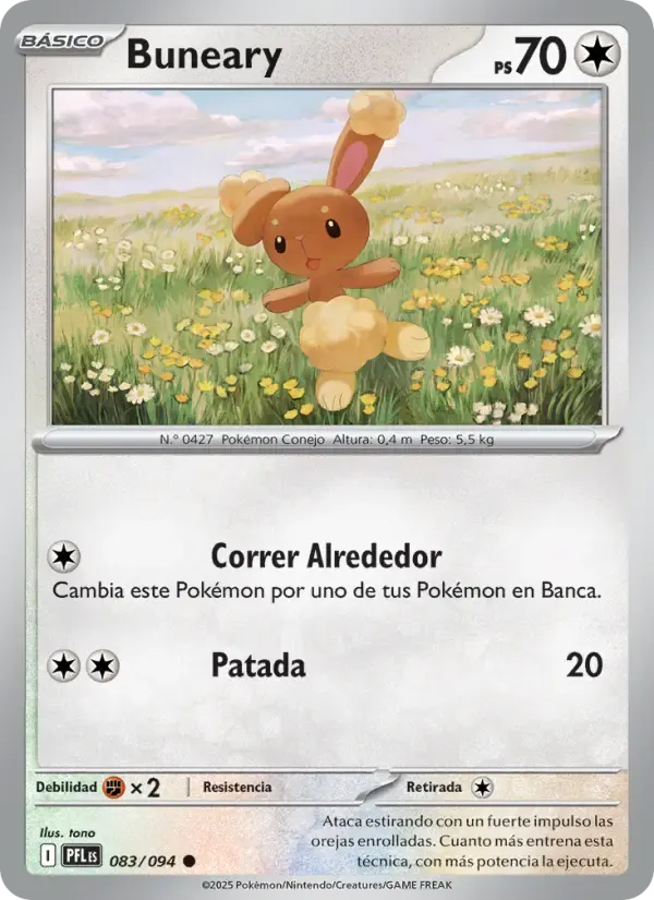 Buneary — Fuegos Fantasmales 83 Spanish Pokémon card