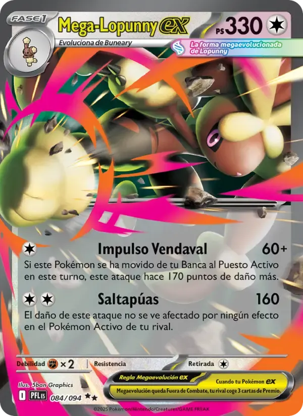 Mega-Lopunny ex — Fuegos Fantasmales 84 Spanish Pokémon card