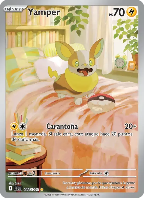 Yamper — Fuegos Fantasmales 99 Spanish Pokémon card