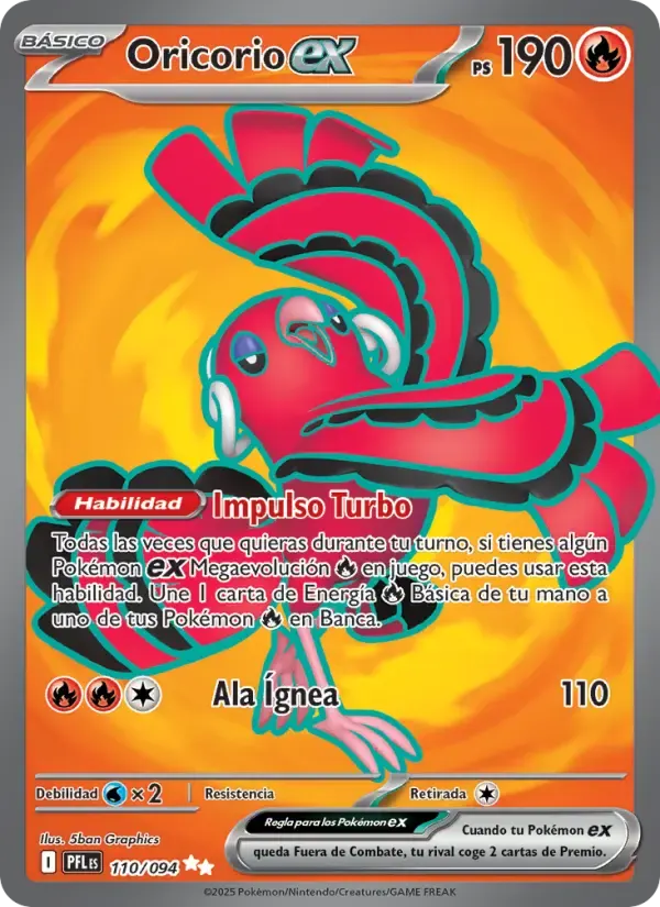 Oricorio ex — Fuegos Fantasmales 110 Spanish Pokémon card