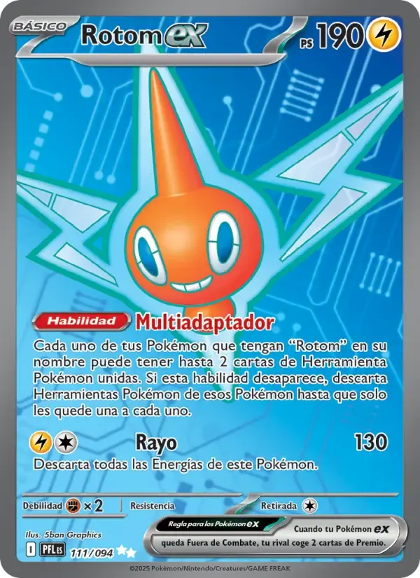 Rotom ex — Fuegos Fantasmales 111 Spanish Pokémon card