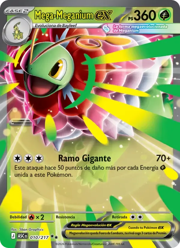 Mega-Meganium ex — Héroes Ascendentes 10 Spanish Pokémon card