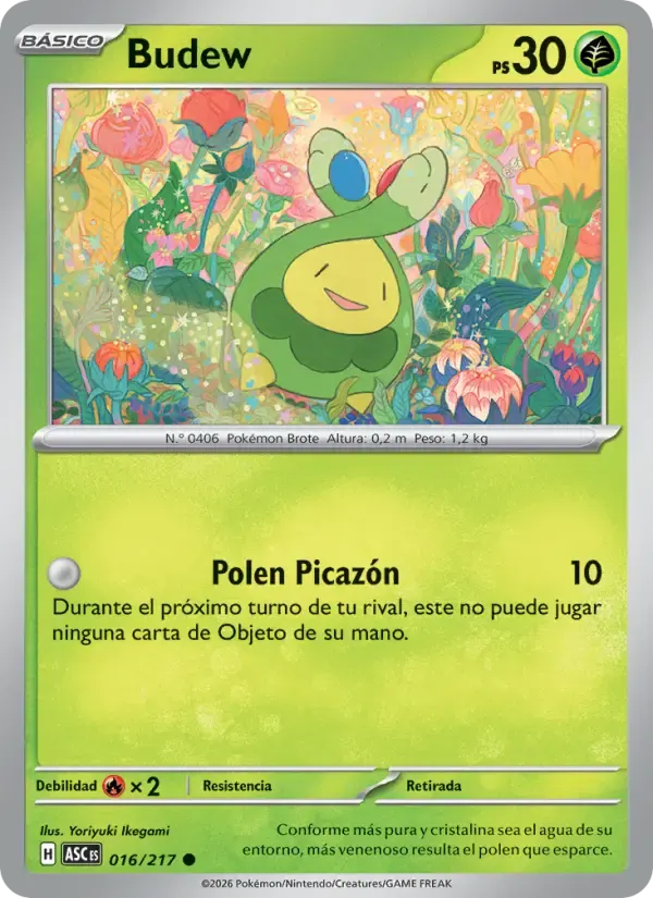 Budew — Héroes Ascendentes 16 Spanish Pokémon card