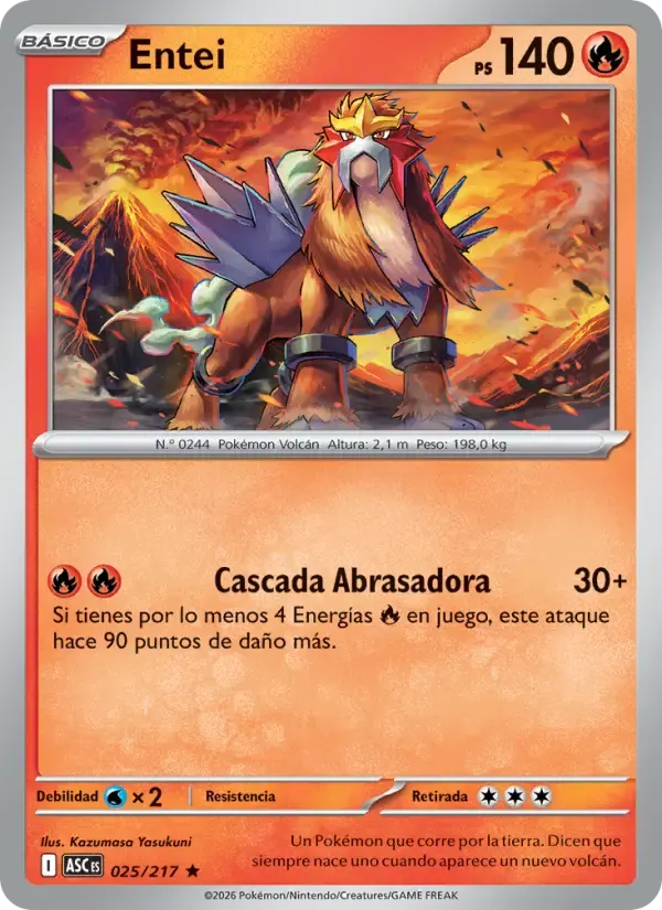 Entei — Héroes Ascendentes 25 Spanish Pokémon card