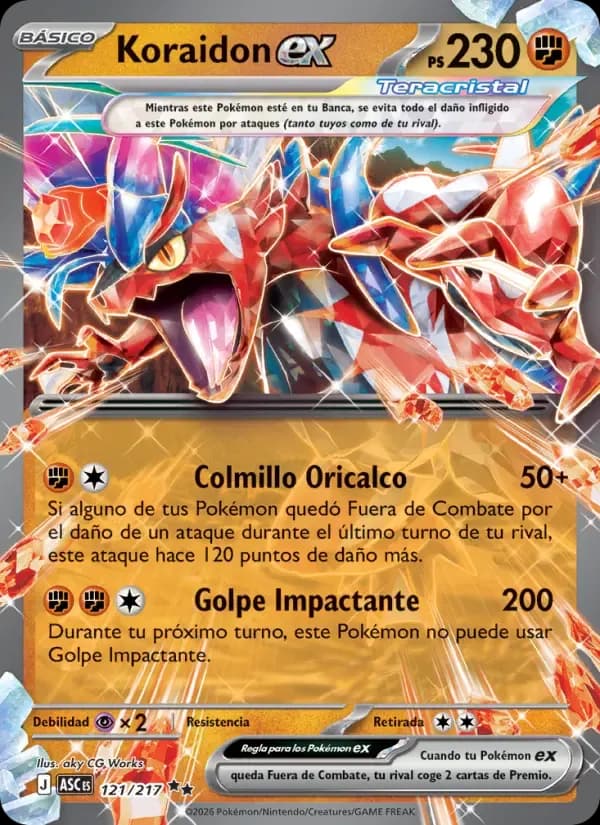 Koraidon ex — Héroes Ascendentes 121 Spanish Pokémon card