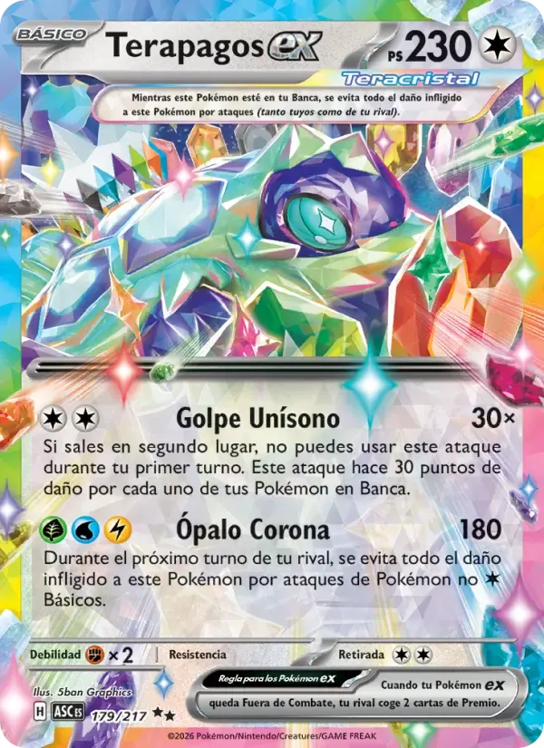 Terapagos ex — Héroes Ascendentes 179 Spanish Pokémon card