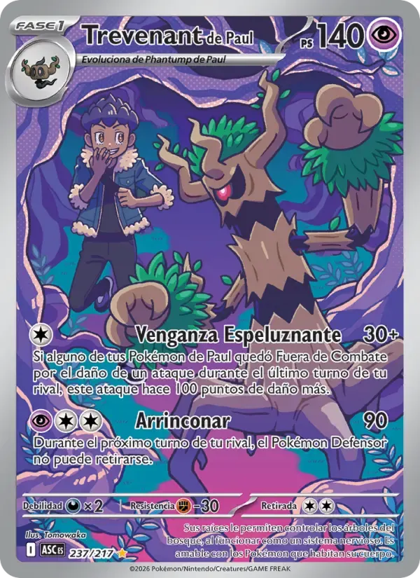 Trevenant de Paul — Héroes Ascendentes 237 Spanish Pokémon card