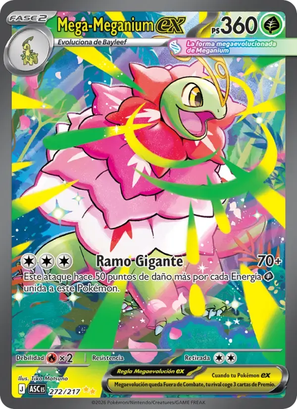 Mega-Meganium ex — Héroes Ascendentes 272 Spanish Pokémon card