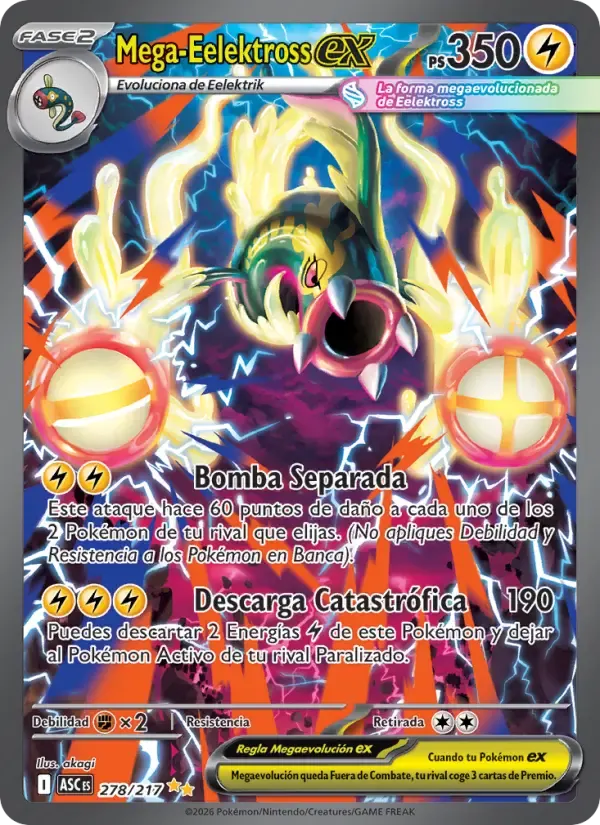 Mega-Eelektross ex — Héroes Ascendentes 278 Spanish Pokémon card